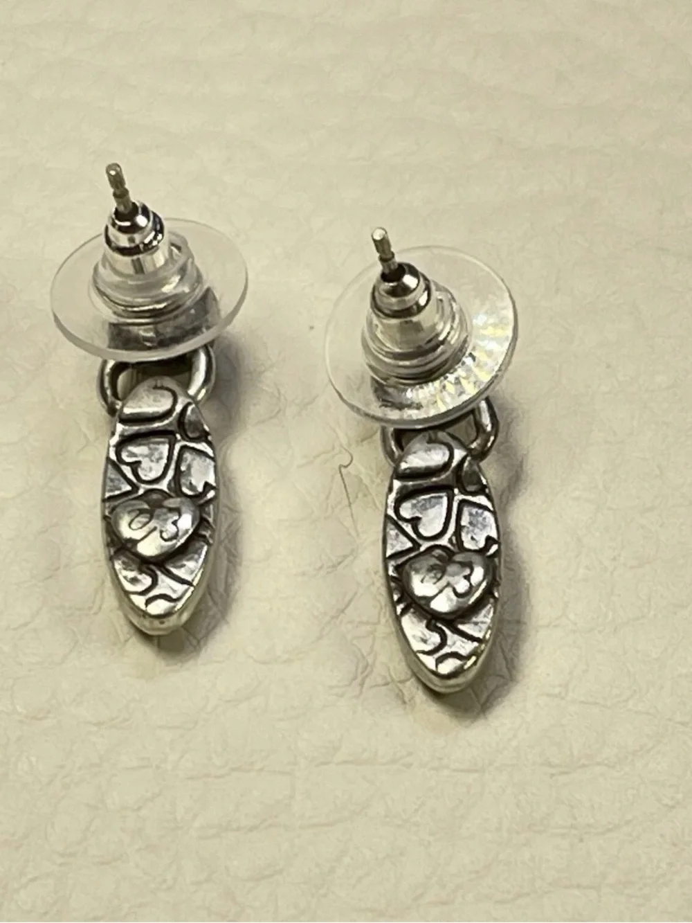 Original Brighton Silver-Tone Floral Oval Drop Earrings